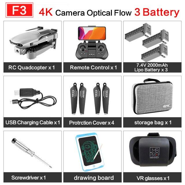 2020 NEW F3 drone GPS 4K 5G WiFi live video FPV quadrotor flight 25 minutes rc distance 500m drone HD wide-angle dual camera