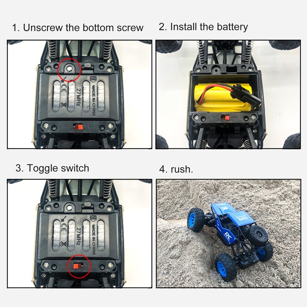 1:18 High Speed Alloy RC Car 2.4G Remote Control Off-road Climbing Vehicle Toy Big Horsepower Monster Truck For New Year Gifts