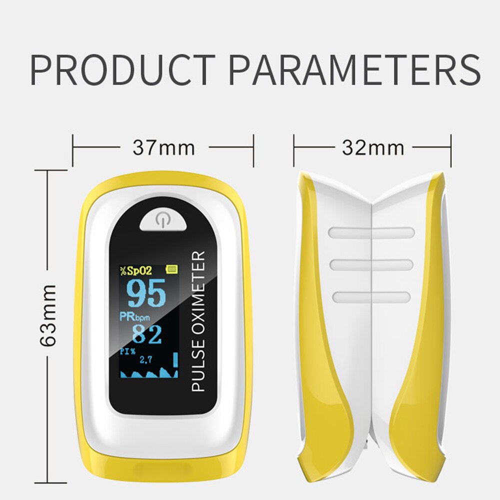 Portable Fingertip Pulse Oximeter OLED Display Blood Oxygen Saturation Detector Heart Rate Monitor Home Family Health Monitors