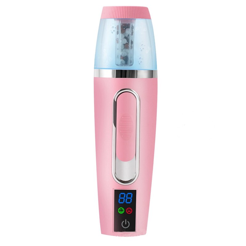 2Pcs Usb Charging Portable Nano Handy Face Nebulizer Steamer Moisturizing Hydration Face Humidifier - Pink & Red