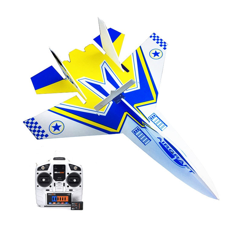 Flight Fixed Wing Model Su27 RC Airplane With Microzone MC6C Transmitter with Receiver and Structure Parts For DIY RC Aircraft