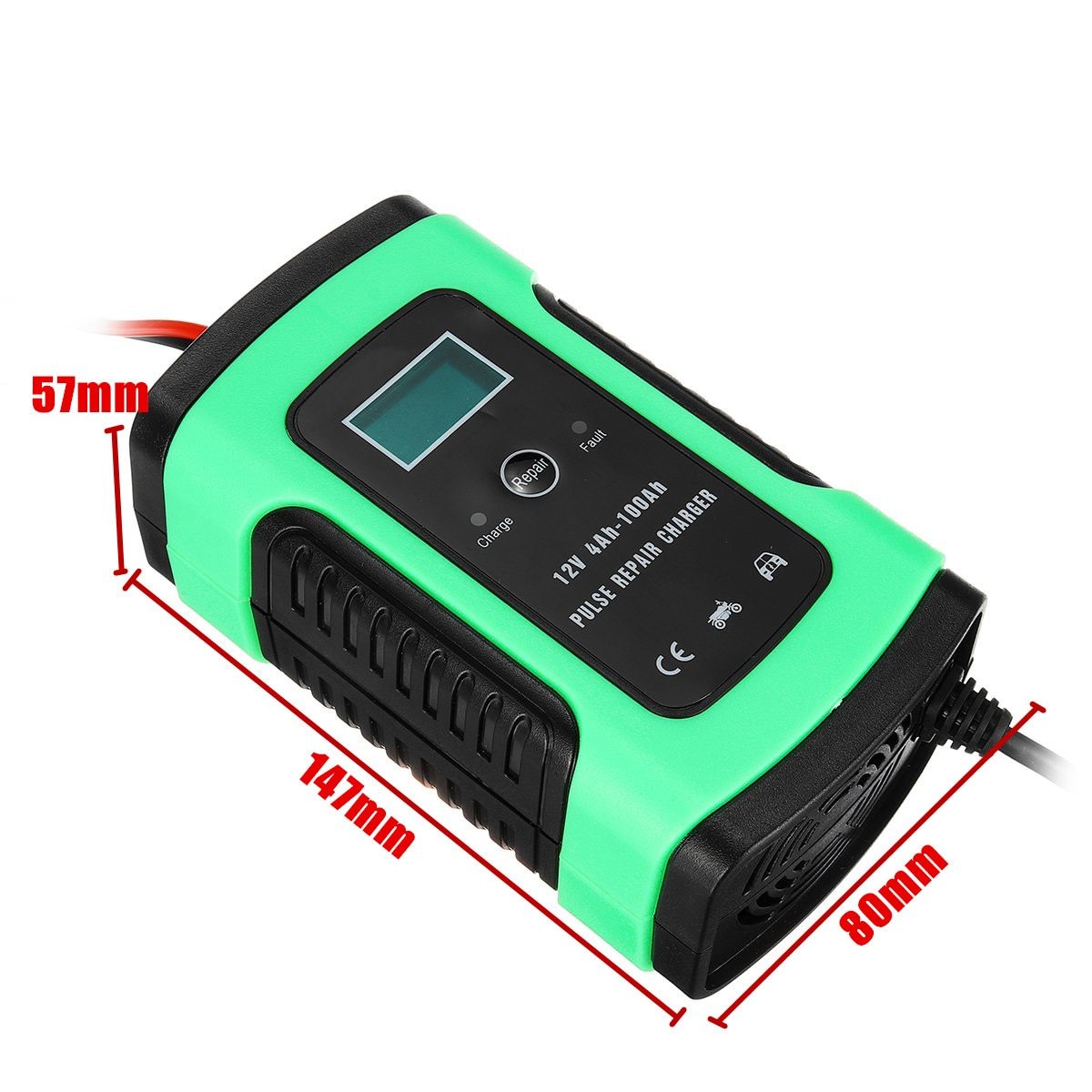 12V 5A Auto Car Intelligent Battery Charger Jump Starter LCD Intelligent 100-240V 100AH Pulse Repair Type
