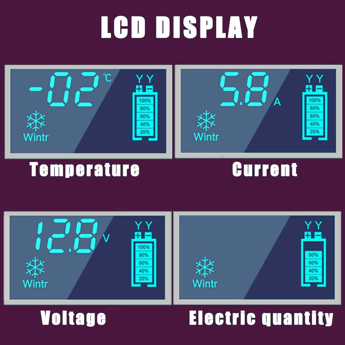 12V 5A Auto Car Intelligent Battery Charger Jump Starter LCD Intelligent 100-240V 100AH Pulse Repair Type
