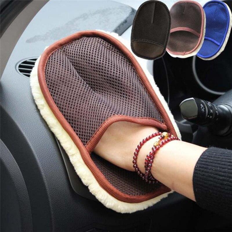 Car Styling 15*24cm Automotive Car Cleaning Car Brush Cleaner Wool Soft Car Washing Gloves Cleaning Brush Motorcycle Washer Care