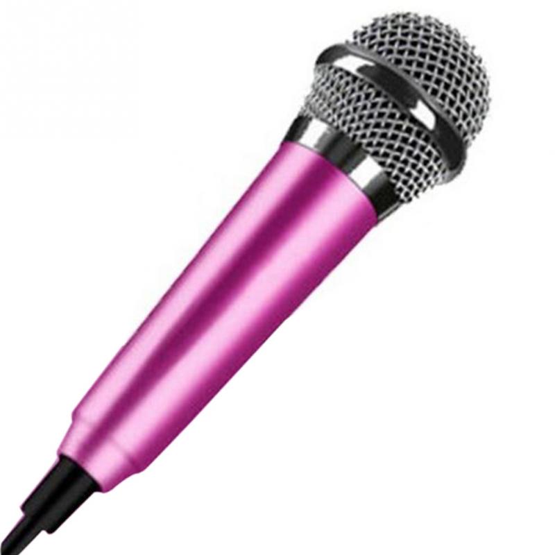 Portable 3.5mm Stereo Studio Mic KTV Karaoke Mini Microphone For Cell Phone Laptop PC Desktop 5.5cm*1.8cm Small Size Mic