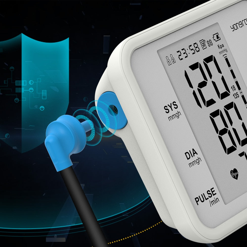 yongrow Portable Digital Upper Arm Blood Pressure Monitor measurement tool Portable LCD digital 1 Pcs Tonometer sphygmomanometer