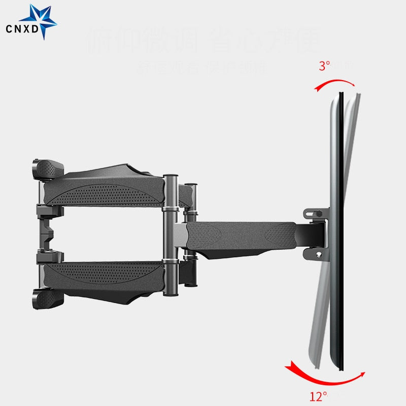 Full Motion 32"-60" LCD LED TV Wall Mount Retractable TV Rack Wall Mount Lcd Bracket 6 Swing Arms MAX VESA 400x400mm