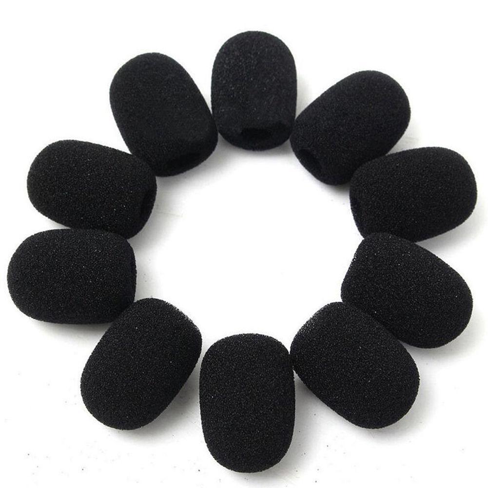 10PCS/set Black Replacement Foam Covers Windscreen Windshield Sponge Covers for Headset Microphone Mic Cover
