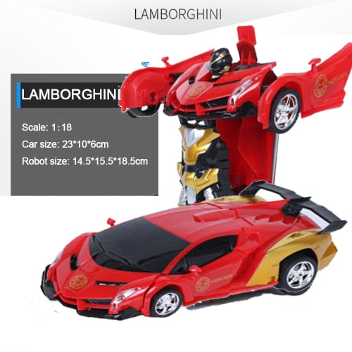 RC Car Transformation Robots Sports Vehicle Model Robots Toys Cool Deformation Car Kids Toys Gifts For Boys