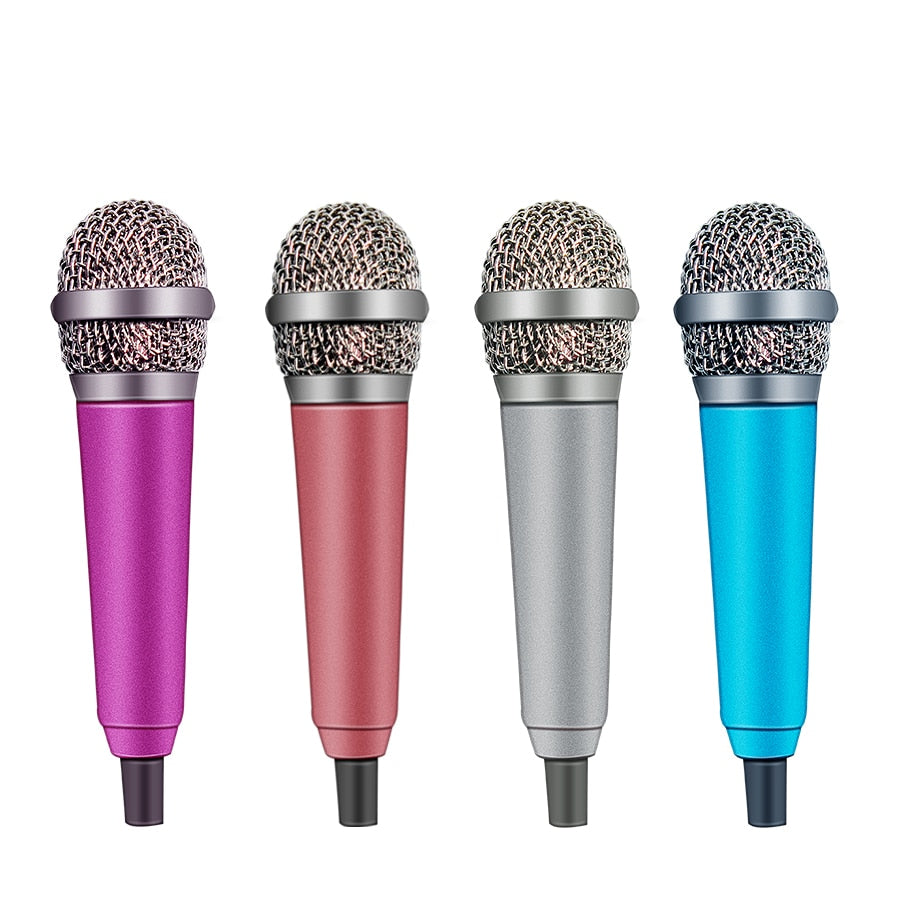 4Color Handheld Mic Portable Mini 3.5mm Stereo Studio Microphone For Laptop PC Desktop Mic KTV Karaoke 5.5cm*1.8cm
