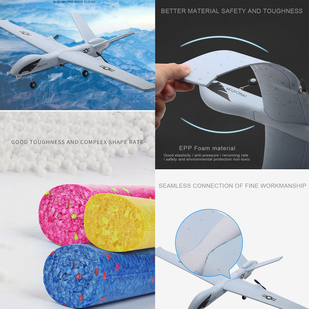 RC Airplane Plane Z51 with 2MP HD Camera or No Camera 20 Minutes Fligt Time Gliders With LED Hand Throwing Wingspan Foam Plane