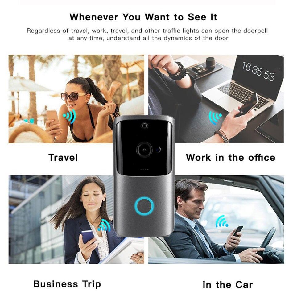 WIFI Doorbell Waterproof Smart video Door Bell Camera 720P wireless intercom PIR Alarm IR night vision IP camera For Door Eyes