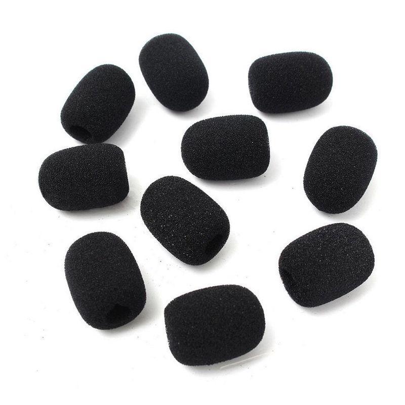 10PCS/set Black Replacement Foam Covers Windscreen Windshield Sponge Covers for Headset Microphone Mic Cover