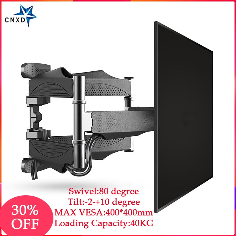 Full Motion 32"-60" LCD LED TV Wall Mount Retractable TV Rack Wall Mount Lcd Bracket 6 Swing Arms MAX VESA 400x400mm