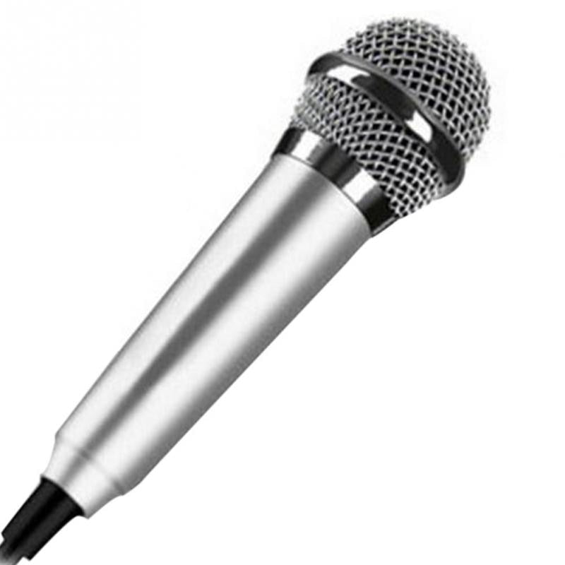 Portable 3.5mm Stereo Studio Mic KTV Karaoke Mini Microphone For Cell Phone Laptop PC Desktop 5.5cm*1.8cm Small Size Mic