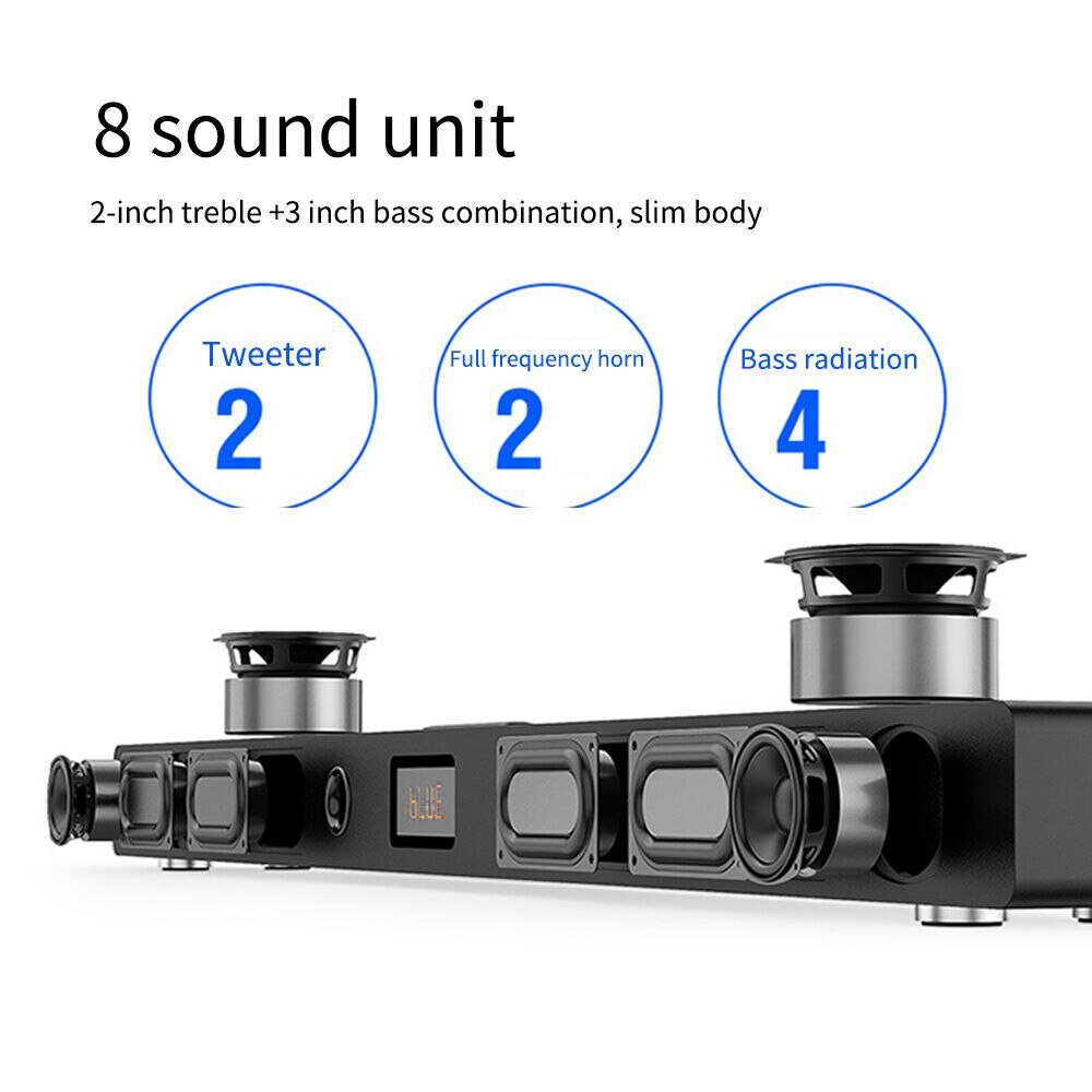 JY Audio Soundbar Column Home Theater DTS 2.1 Virtual Surround Soundbar For TV Surround Sound System Wireless Bluetooth Speaker
