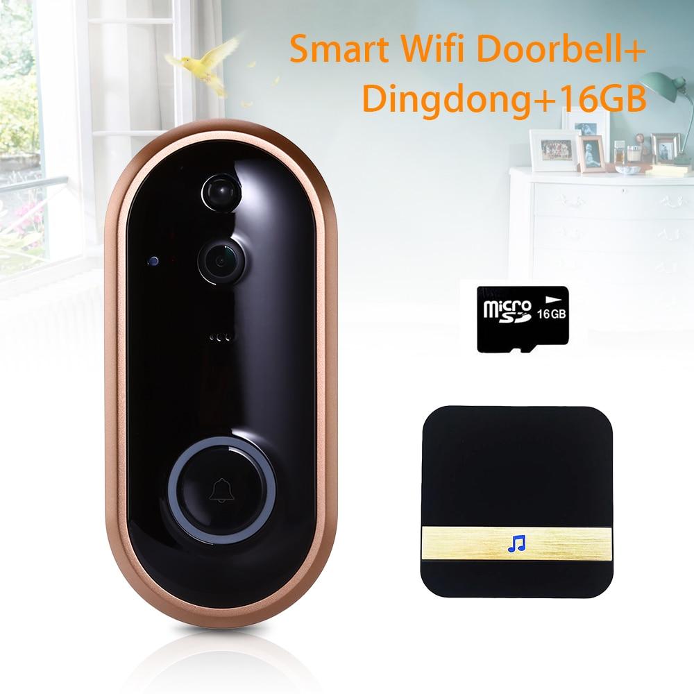 1080P Smart WIFI Doorbell Intercom Video Ring Door Bell With Camera IR Entry Door Alert Wireless Security Chime Door Cam Alarm