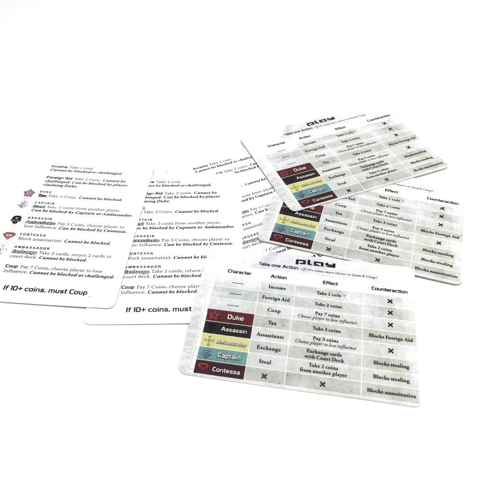 2020 high quality coup game Full English Version for party family board game card games