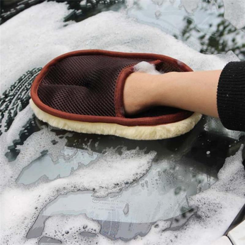 Car Styling 15*24cm Automotive Car Cleaning Car Brush Cleaner Wool Soft Car Washing Gloves Cleaning Brush Motorcycle Washer Care