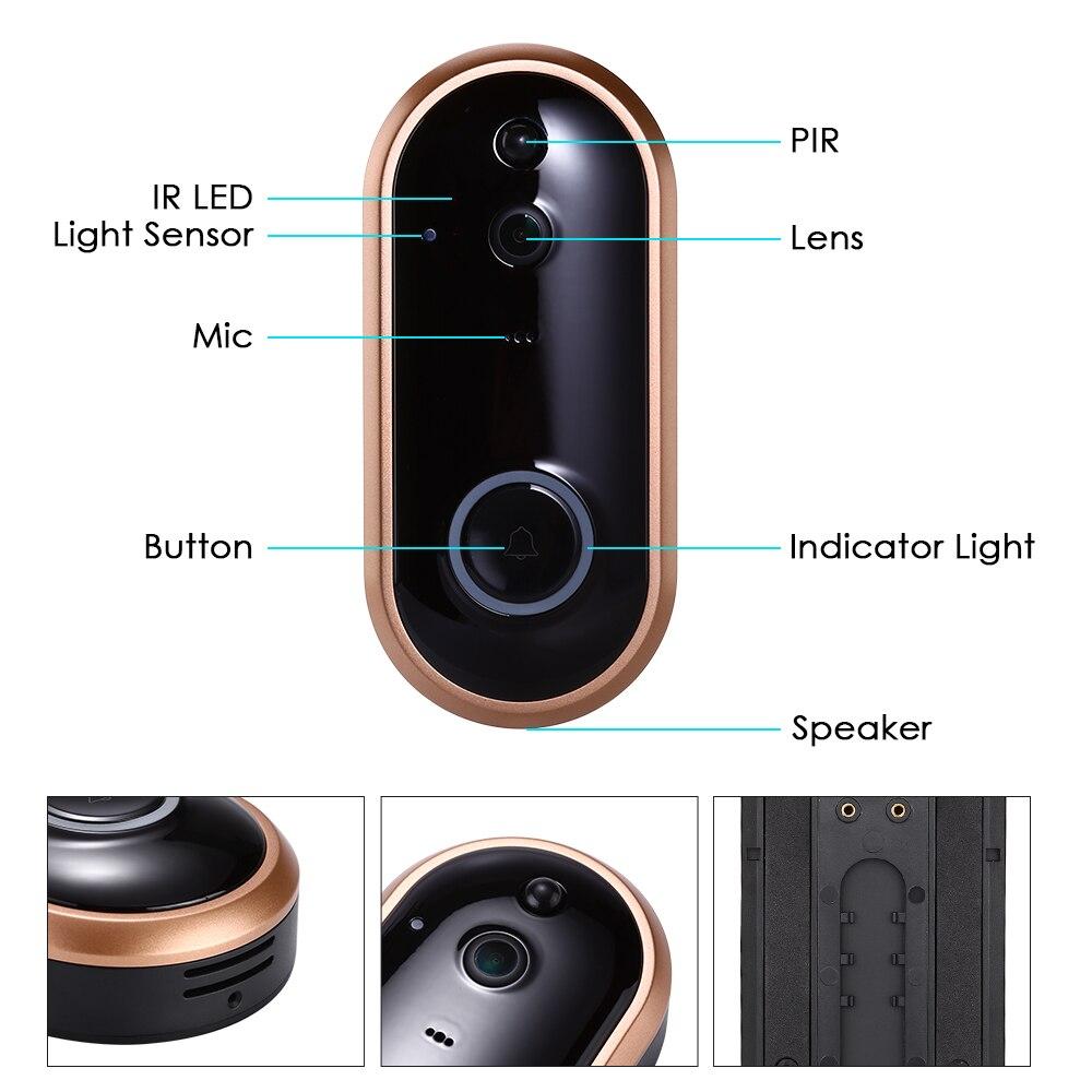 1080P Smart WIFI Doorbell Intercom Video Ring Door Bell With Camera IR Entry Door Alert Wireless Security Chime Door Cam Alarm