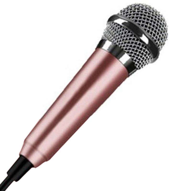 Portable 3.5mm Stereo Studio Mic KTV Karaoke Mini Microphone For Cell Phone Laptop PC Desktop 5.5cm*1.8cm Small Size Mic