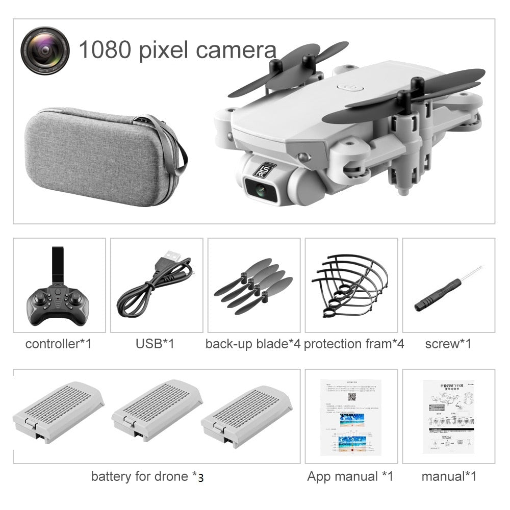 XKJ 2020 New Mini Drone 4K 1080P HD Camera WiFi Fpv Air Pressure Altitude Hold Black And Gray Foldable Quadcopter RC Dron Toy