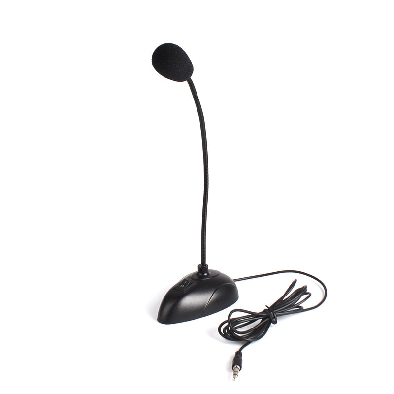 Promotion! Hot Sale New 3.5mm Mini Studio Speech Mic Microphone Stand for PC Desktop Notebook (Black)