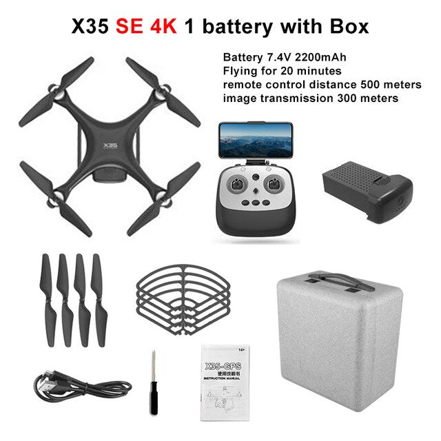 Wecute 2020 X35 Drone RC Quadcopter 4K Profissional GPS Drone With HD Camera Gimbal FPV 5G WIFI 1KM Flight distance VS SG906 pro