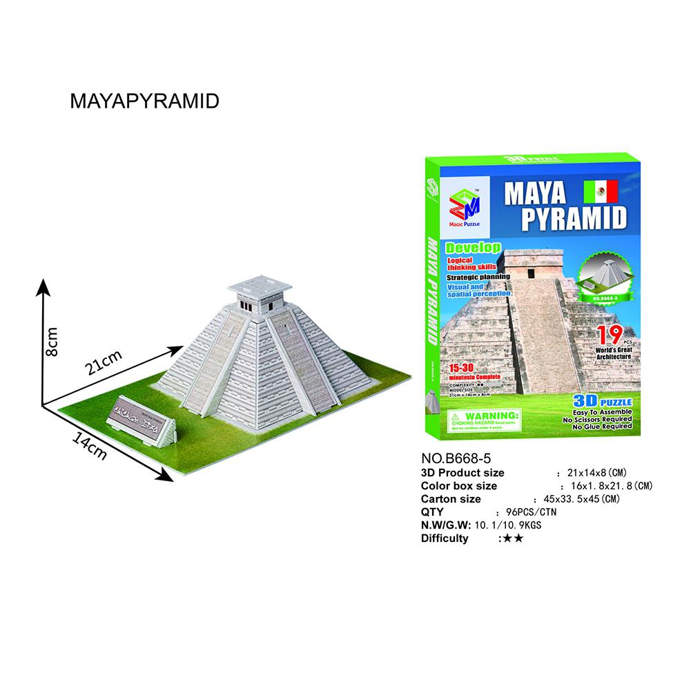 3D Puzzle Three-dimensional Word Famous Buildings Architecture Puzzle Educational Toy DIY Gift for Children and Adult