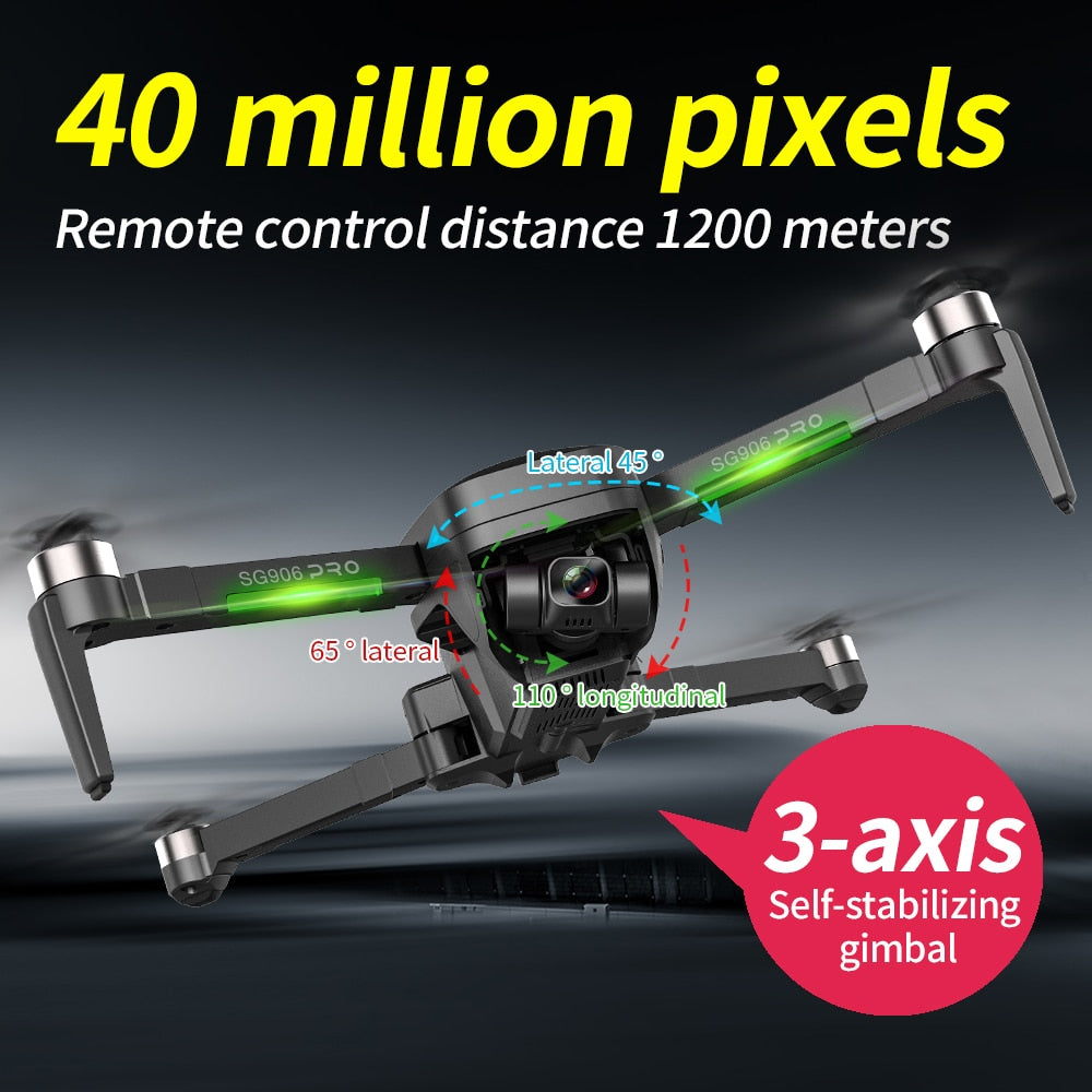2020 NWE SG906 PRO2 drone 4k HD 5G camera Triaxial anti-shake Self-stabilizing gimbal Upgraded version drones distance 1.2km
