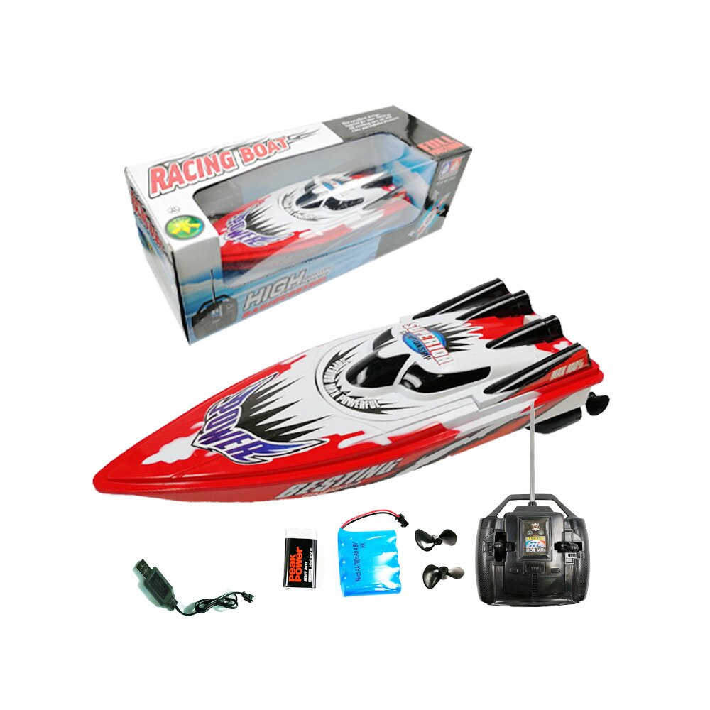 4 Channels RC Boats Plastic Fast Boat Rowing Navigation Remote Control Speed Waterproof Electric Toy Twin Motor Kid Chirdren Toy