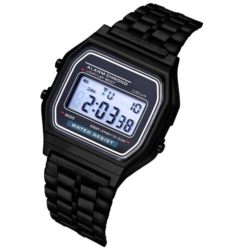 Luxury Rose Gold Women Digital Watch Ultra-thin Steel LED Electronic Wrist Watch Luminous Clock Ladies Watch montre femme
