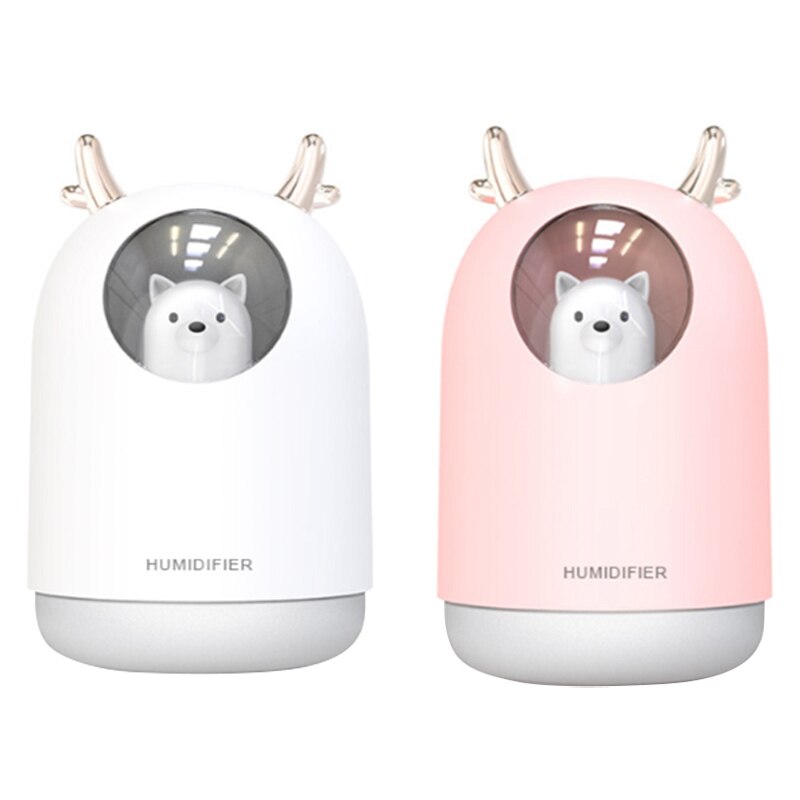 Air Humidifier Ultrasonic Electric USB Humidifier 300ML Aromatherapy Spray Nebulizer with Light