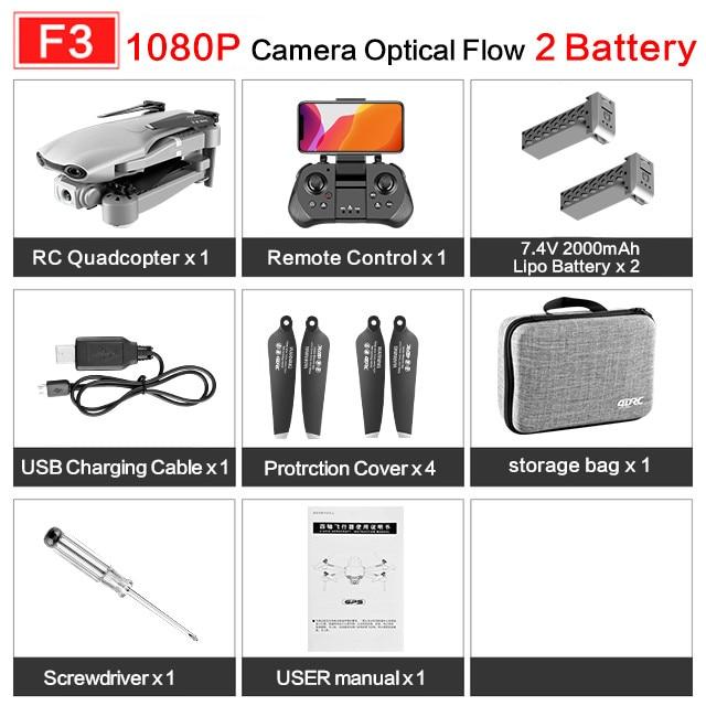 2020 NEW F3 drone GPS 4K 5G WiFi live video FPV quadrotor flight 25 minutes rc distance 500m drone HD wide-angle dual camera