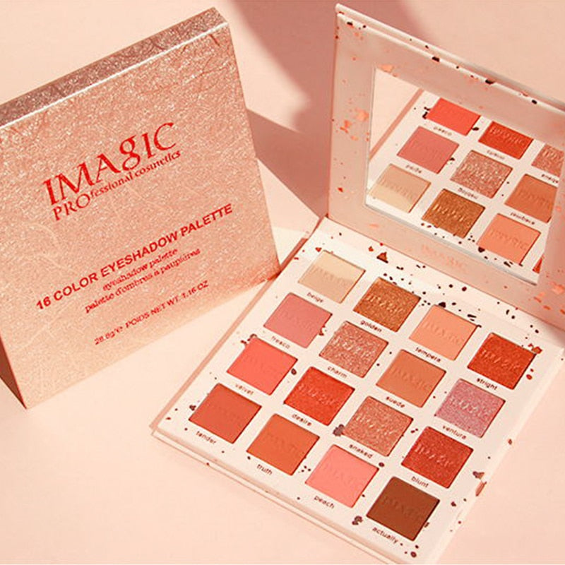 IMAGIC New Arrival Charming Eyeshadow 16 Color Palette Make up Palette Matte Shimmer Pigmented Eye Shadow Powder