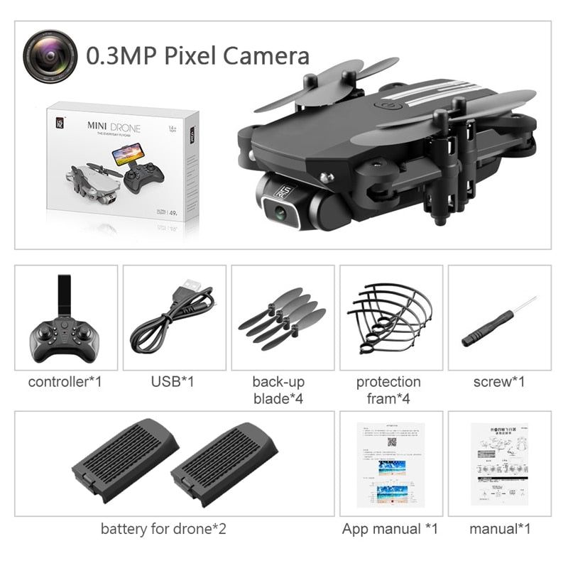 Drone 4k HD Wide Angle Camera 0.3MP/5.0MP/4K HD Cameras Mini Drone LS-MIN Dron Camera Quadcopter Height Keep Drones Toys Gifts