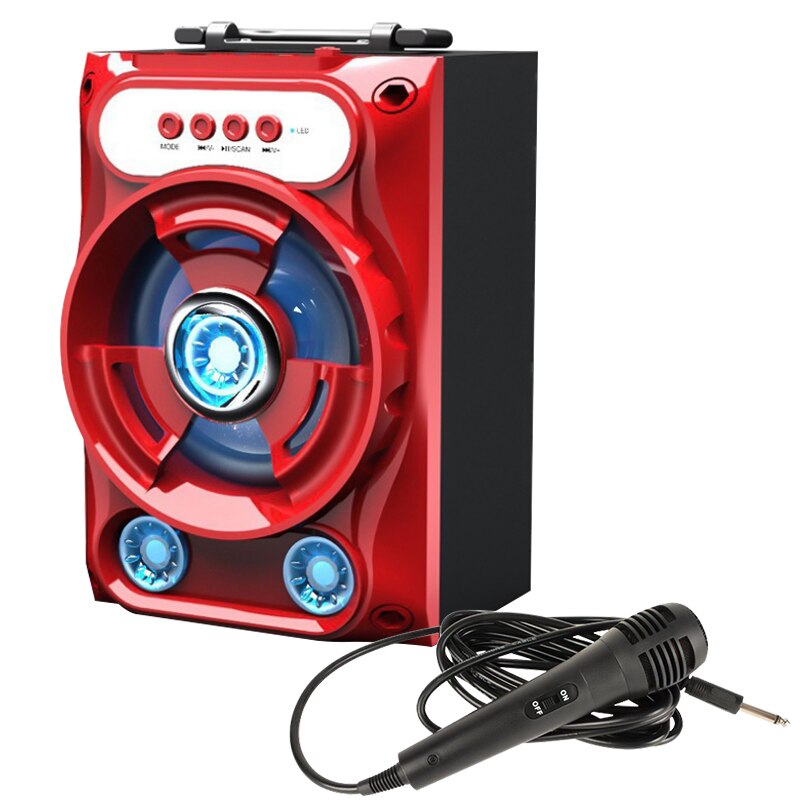 Portable Wireless Bass Bluetooth 5.0 Speaker 1200mAh Hands-free Call Speaker with Microphone for Bluetooth/AUX/USB//TF/FM Play