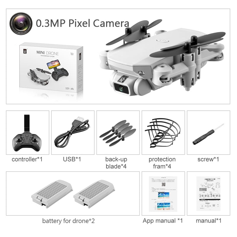 Drone 4k HD Wide Angle Camera 0.3MP/5.0MP/4K HD Cameras Mini Drone LS-MIN Dron Camera Quadcopter Height Keep Drones Toys Gifts
