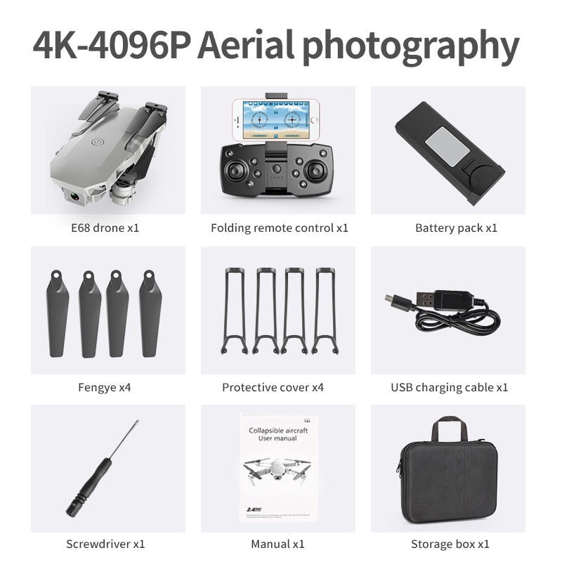 E59 RC Drone 4K HD Camera Professional Aerial Photography Helicopter 360 Degree Flip WIFI Real Time Transmission Quadcopter