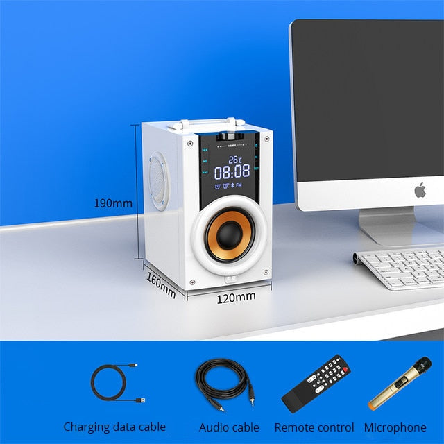 2200mAh Big Power Bluetooth Speaker Subwoofer Wireless Portable Heavy Bass Stereo Speakers Music Player LCD Display FM Radio TF