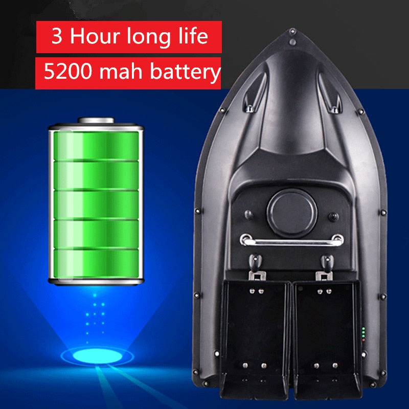 New High Quality Double hopper Double Motor Fixed speed Cruise Automatic Feed Fishing Bait Boat with waterproof bag car charger