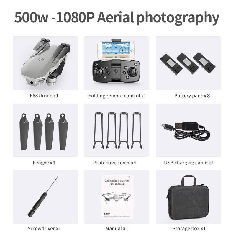 E59 RC Drone 4K HD Camera Professional Aerial Photography Helicopter 360 Degree Flip WIFI Real Time Transmission Quadcopter