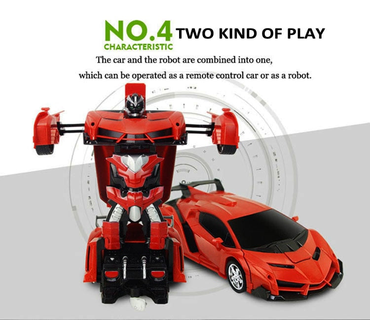 Car Toys RC Car Transformation Robots Remote control Sports Vehicle Model Robots Toys Cool Deformation Car Kids Christmas gifts