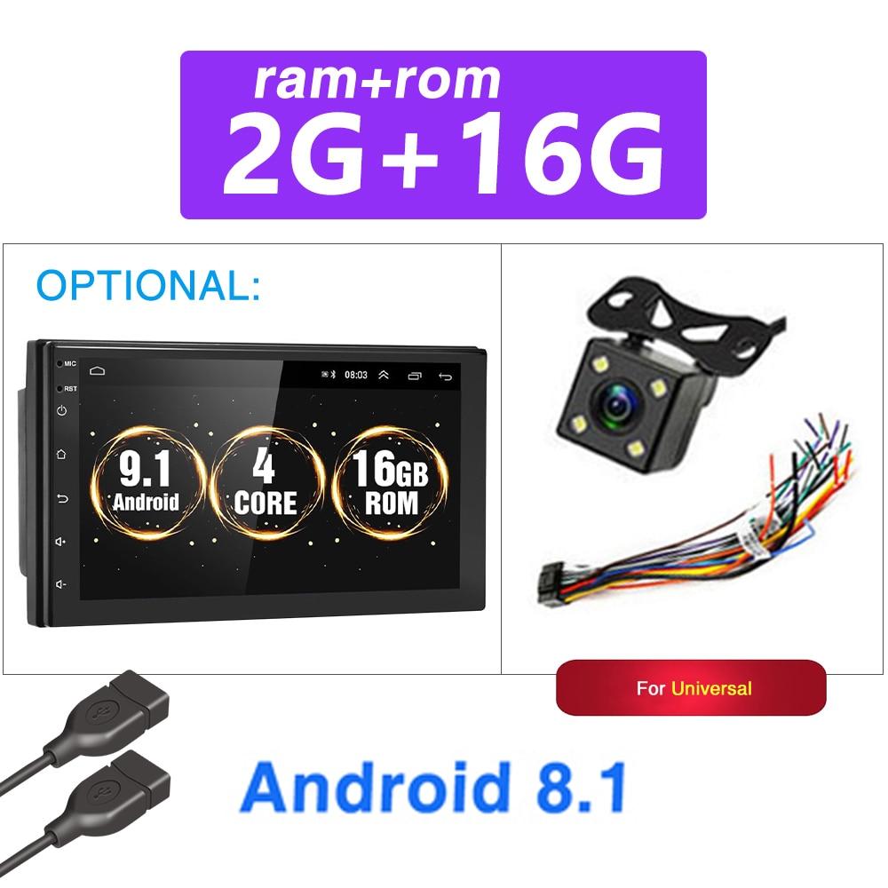 Podofo Android 9.1 2 Din Car radio Multimedia GPS Player 2DIN 2.5D Universal For Volkswagen Nissan Hyundai Kia toyota LADA Ford