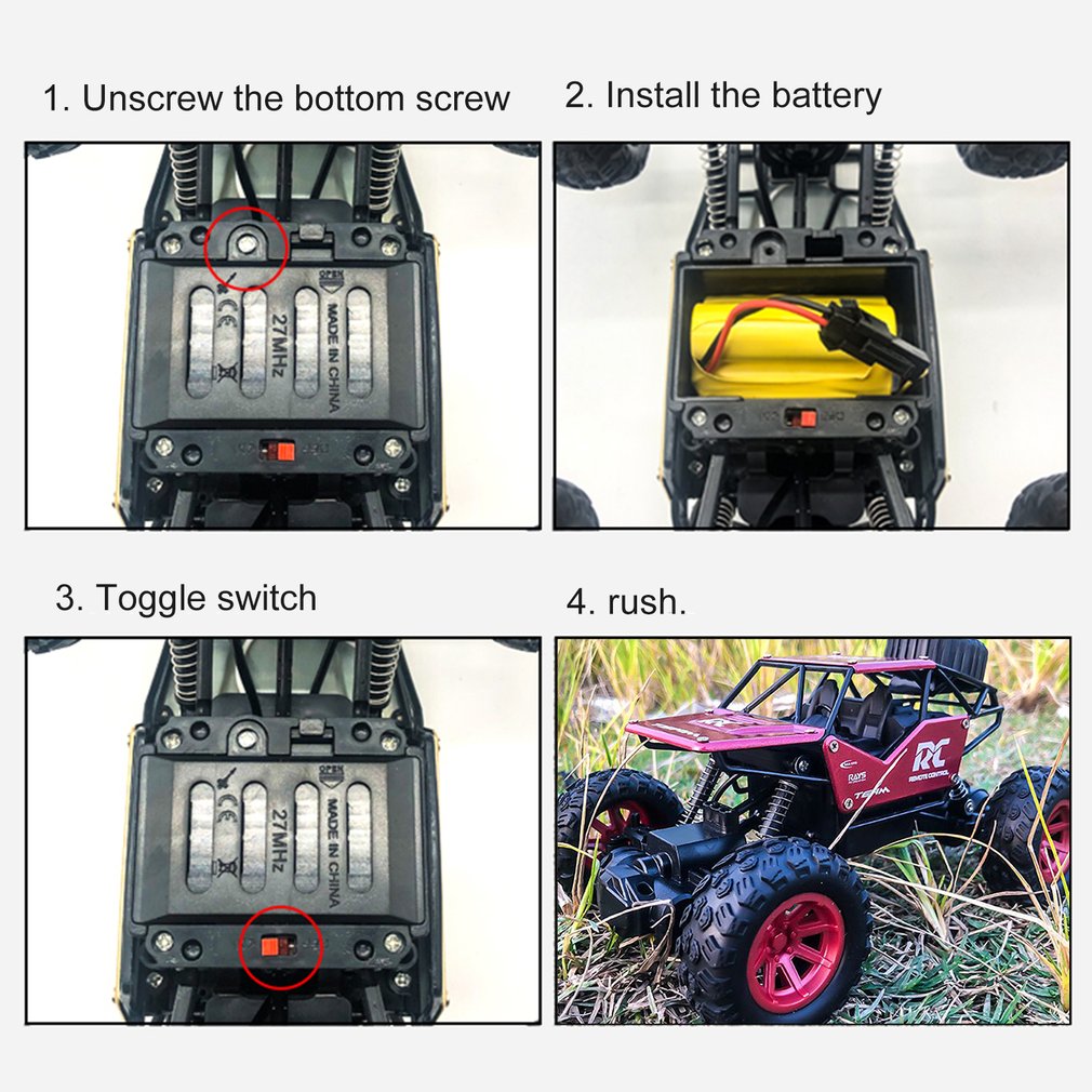 1:18 High Speed Alloy RC Car 2.4G Remote Control Off-road Climbing Vehicle Toy Big Horsepower Monster Truck For New Year Gifts