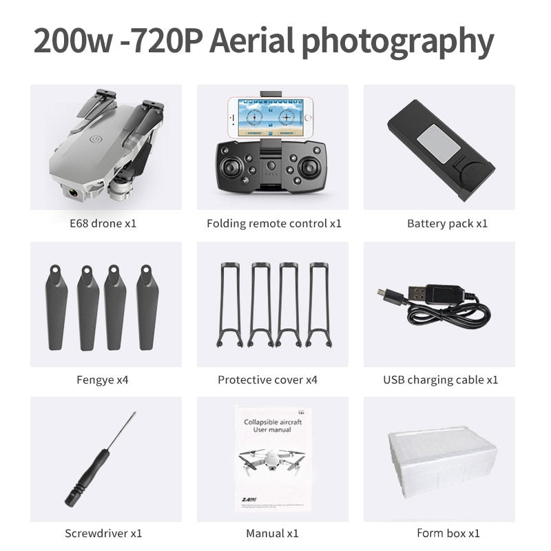 E59 RC Drone 4K HD Camera Professional Aerial Photography Helicopter 360 Degree Flip WIFI Real Time Transmission Quadcopter
