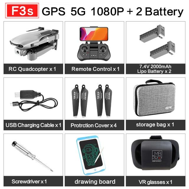 2020 NEW F3 drone GPS 4K 5G WiFi live video FPV quadrotor flight 25 minutes rc distance 500m drone HD wide-angle dual camera