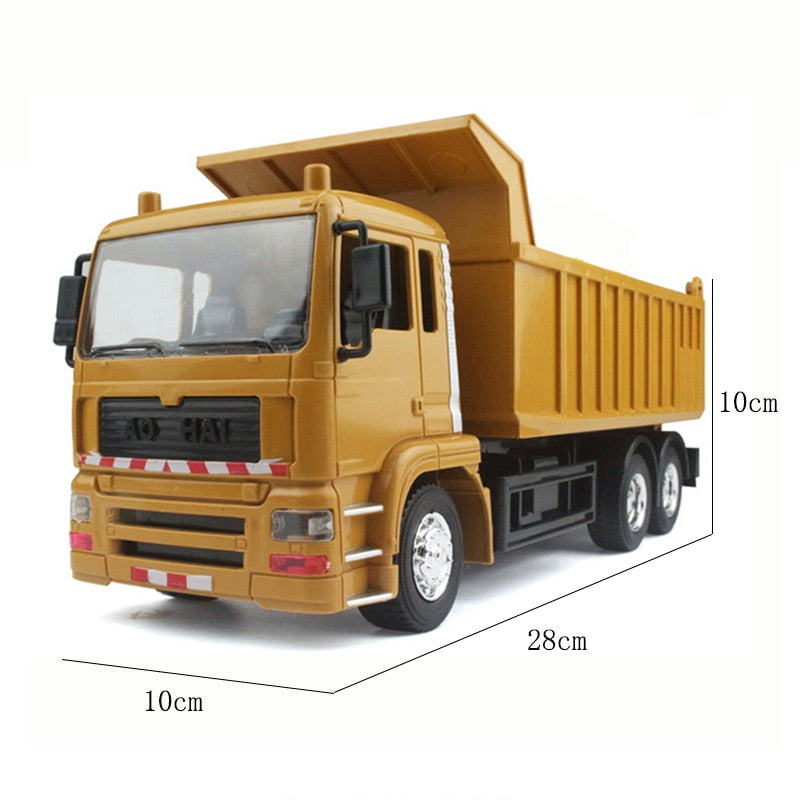 RC cars dump truck Toys for children boys Xmas birthday gifts yellow color RC Engineering truck model Beach toys transporter