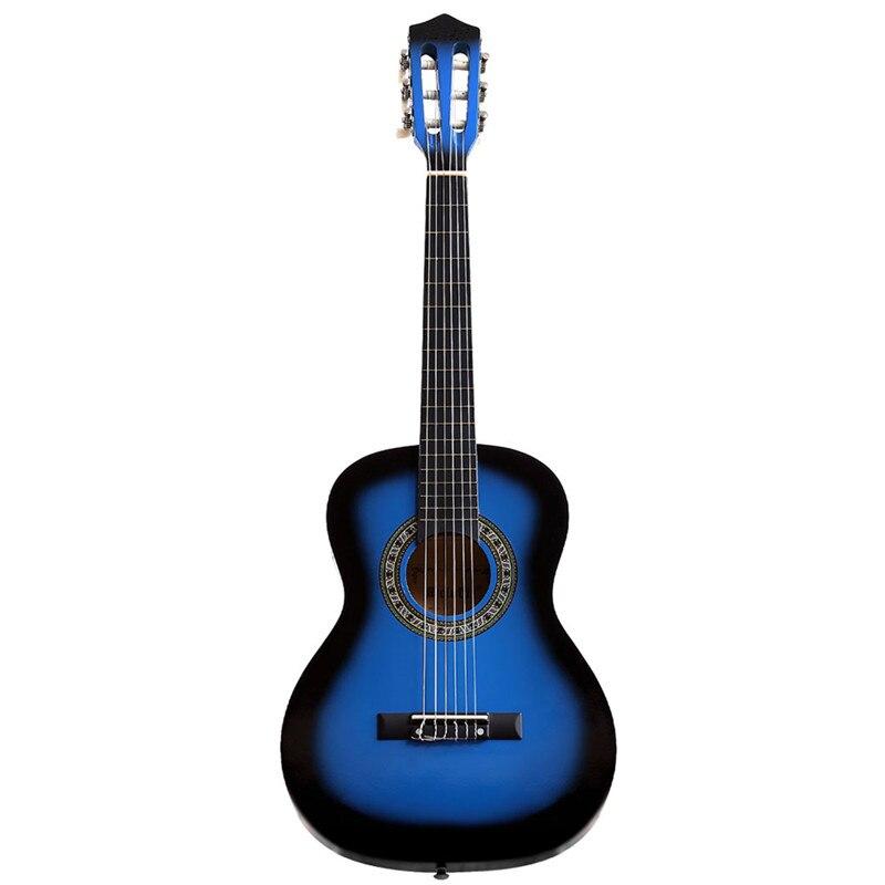 34inch Kids Classical Acoustic Starter Kit Guitar 1/2 Size with 6 Strings Gig bag Tuner Picks Strap for Beginners ( Blue)