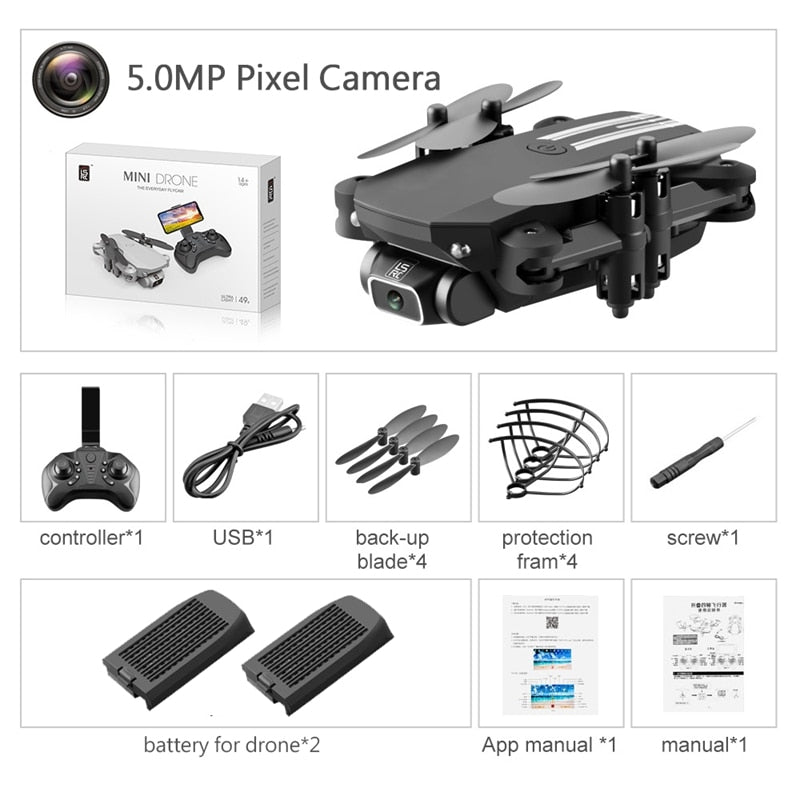 Drone 4k HD Wide Angle Camera 0.3MP/5.0MP/4K HD Cameras Mini Drone LS-MIN Dron Camera Quadcopter Height Keep Drones Toys Gifts